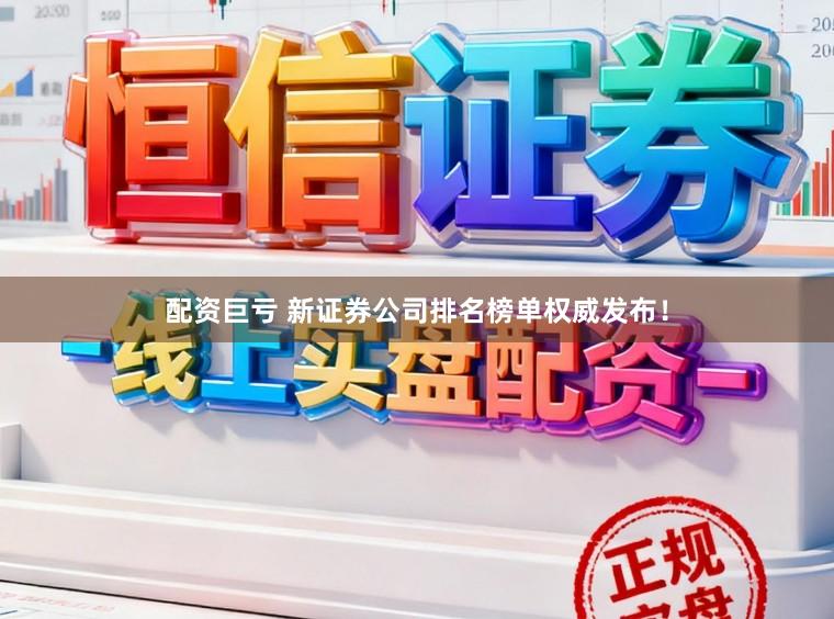 配资巨亏 新证券公司排名榜单权威发布！